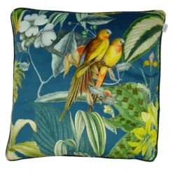 Barbados Blue Lagoon Tropical Velvet Cushion (60cm X 60cm)