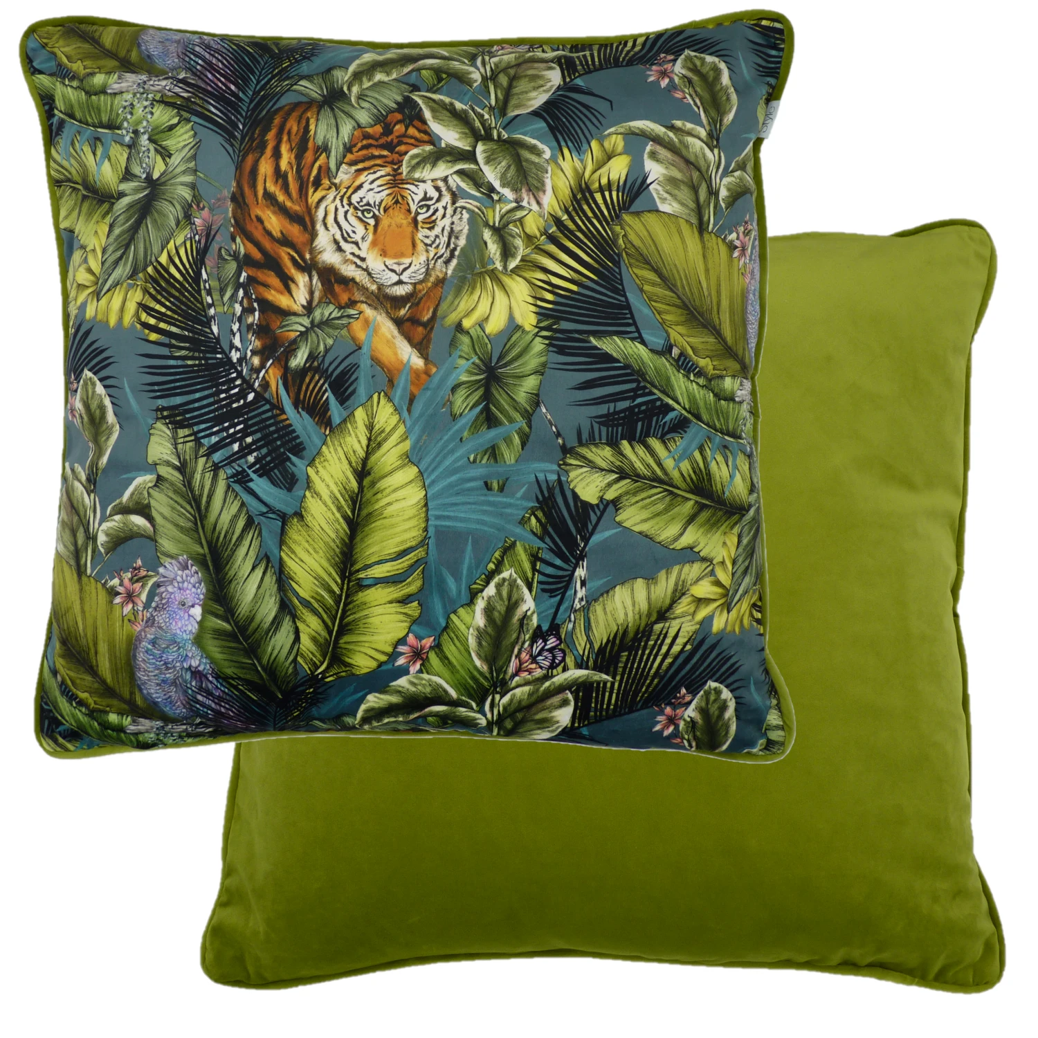 Bengal Tiger Green Twilight Cushion (60cm X 60cm) 2 Bengal Tiger Green Twilight Cushion (60cm X 60cm) - Image 2