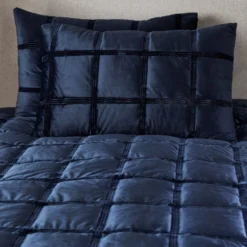 Brighton Square Navy Velvet Duvet Set -Julian Charles Brighton Square Duvet Navy 03