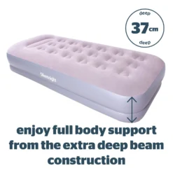 Silentnight Camping Collection Grey Flock Airbed With Built In Electric Pump -Julian Charles CAMPINGCOLLECTIONFLOCKAIRBEDELECTRICPUMPSINGLE 3