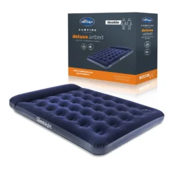 Silentnight Camping Collection Blue Flock Airbed With Built In Foot Pump