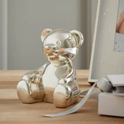 Bambino Silver Plated Teddy Bear Money Box -Julian Charles CG361 T1
