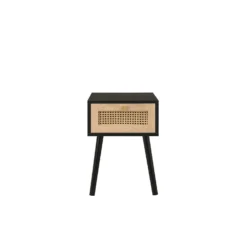 Croxley Black & Oak 1 Drawer Rattan Bedside Table 11 Croxley Black & Oak 1 Drawer Rattan Bedside Table -Julian Charles CROR1BSBLK Croxley1DrawerBedsideBlack FR