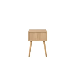 Croxley Oak 1 Drawer Rattan Bedside Table -Julian Charles CROR1BSOAK Croxley1DrawerBedside BK