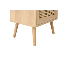 Croxley Oak 2 Drawer Rattan Bedside Table -Julian Charles CROR2BSOAK Croxley2DrawerBedside Foot
