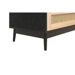 Croxley Black & Oak 2 Door 1 Drawer Rattan Wardrobe -Julian Charles CRORWD21BLK Croxley2Door1DrawerWardrobe Foot