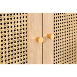 Croxley Black & Oak 2 Door 1 Drawer Rattan Wardrobe -Julian Charles CRORWD21BLK Croxley2Door1DrawerWardrobe Handle