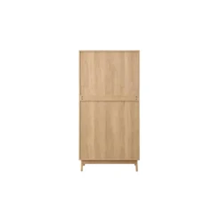Croxley Oak 2 Door 1 Drawer Rattan Wardrobe -Julian Charles CRORWD21OAK Croxley2Door1DrawerWardrobe BK