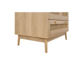Croxley Oak 2 Door 1 Drawer Rattan Wardrobe -Julian Charles CRORWD21OAK Croxley2Door1DrawerWardrobe Foot