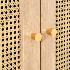 Croxley Oak 2 Door 1 Drawer Rattan Wardrobe -Julian Charles CRORWD21OAK Croxley2Door1DrawerWardrobe Handle edited