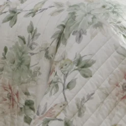Campion Green Floral 100% Cotton Bedspread -Julian Charles Campion Bedspread Green03