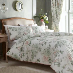 Campion Green Floral 100% Cotton Duvet Set