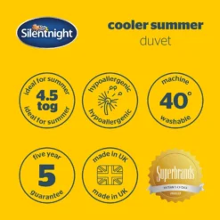 Silentnight Cooler Summer 4.5 Tog Duvet -Julian Charles CoolerSummerDuvet4.5Tog