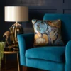 Laurence Llewelyn-Bowen Down The Dilly Ochre/Blue Velvet Cushion (43cm X 43cm)
