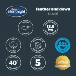 Silentnight Duck Feather And Down Anti Allergy 10.5 Tog Duvet -Julian Charles DuckFeather Down10.5TogDuvet Allsizes 9