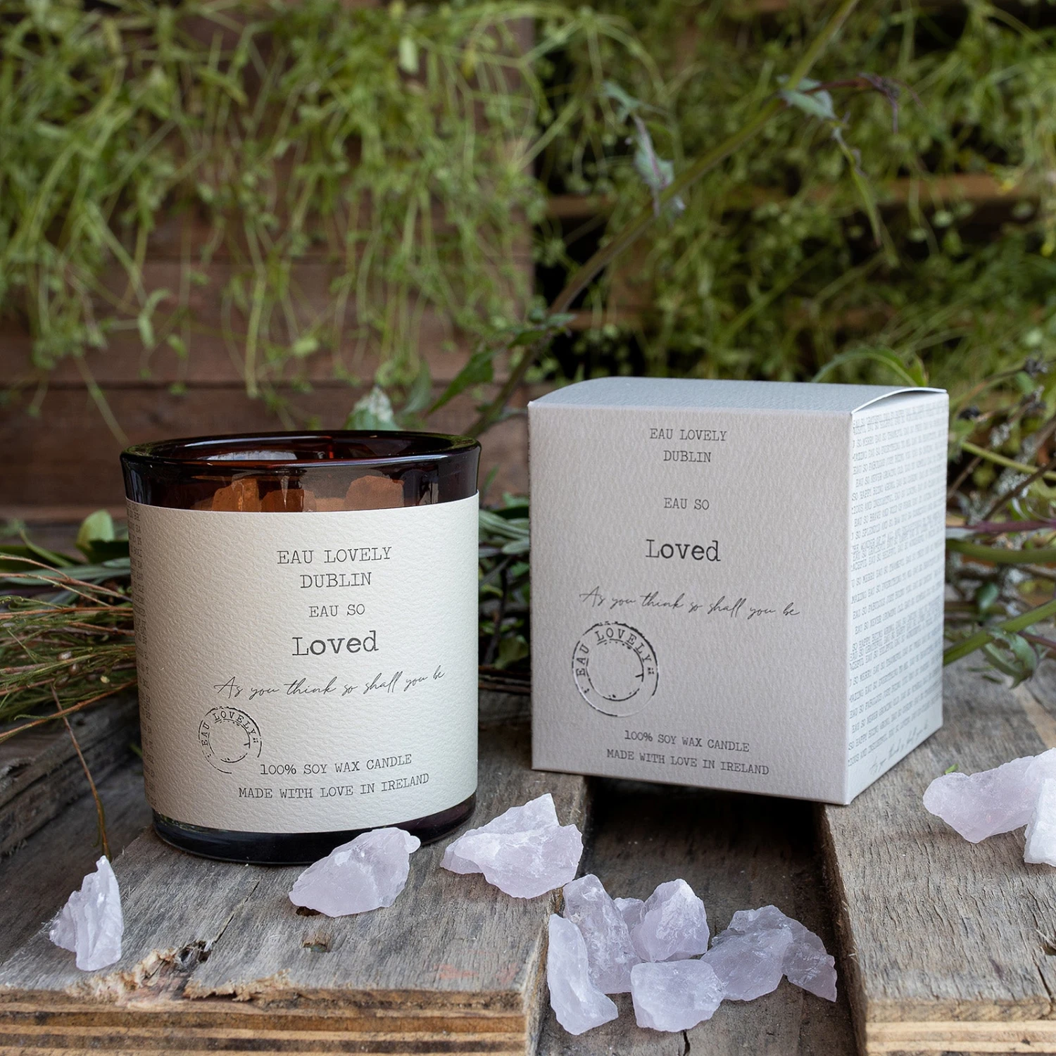 Eau Lovely Eau So Loved Rose Quartz Wood Wick Candle 2 Eau Lovely Eau So Loved Rose Quartz Wood Wick Candle - Image 2