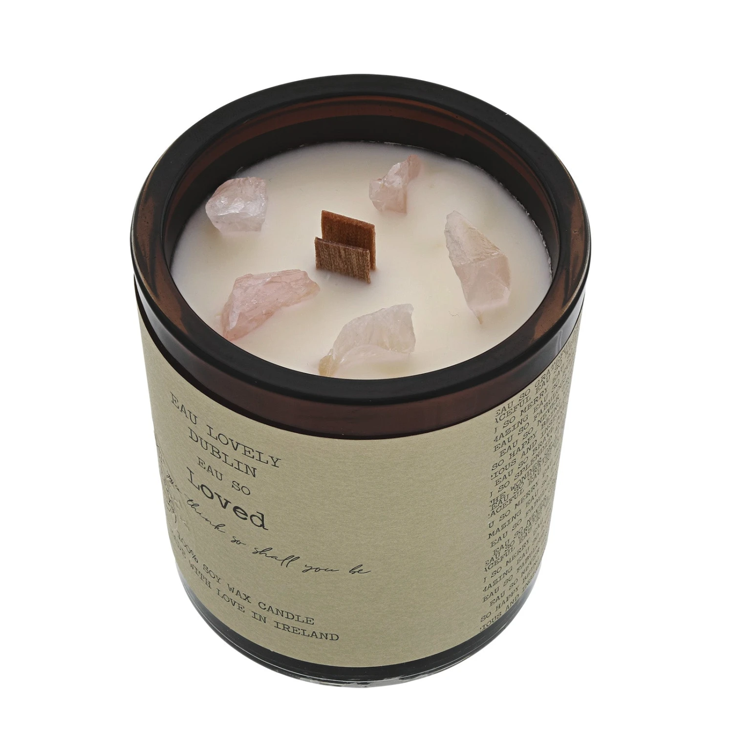 Eau Lovely Eau So Loved Rose Quartz Wood Wick Candle 4 Eau Lovely Eau So Loved Rose Quartz Wood Wick Candle - Image 4