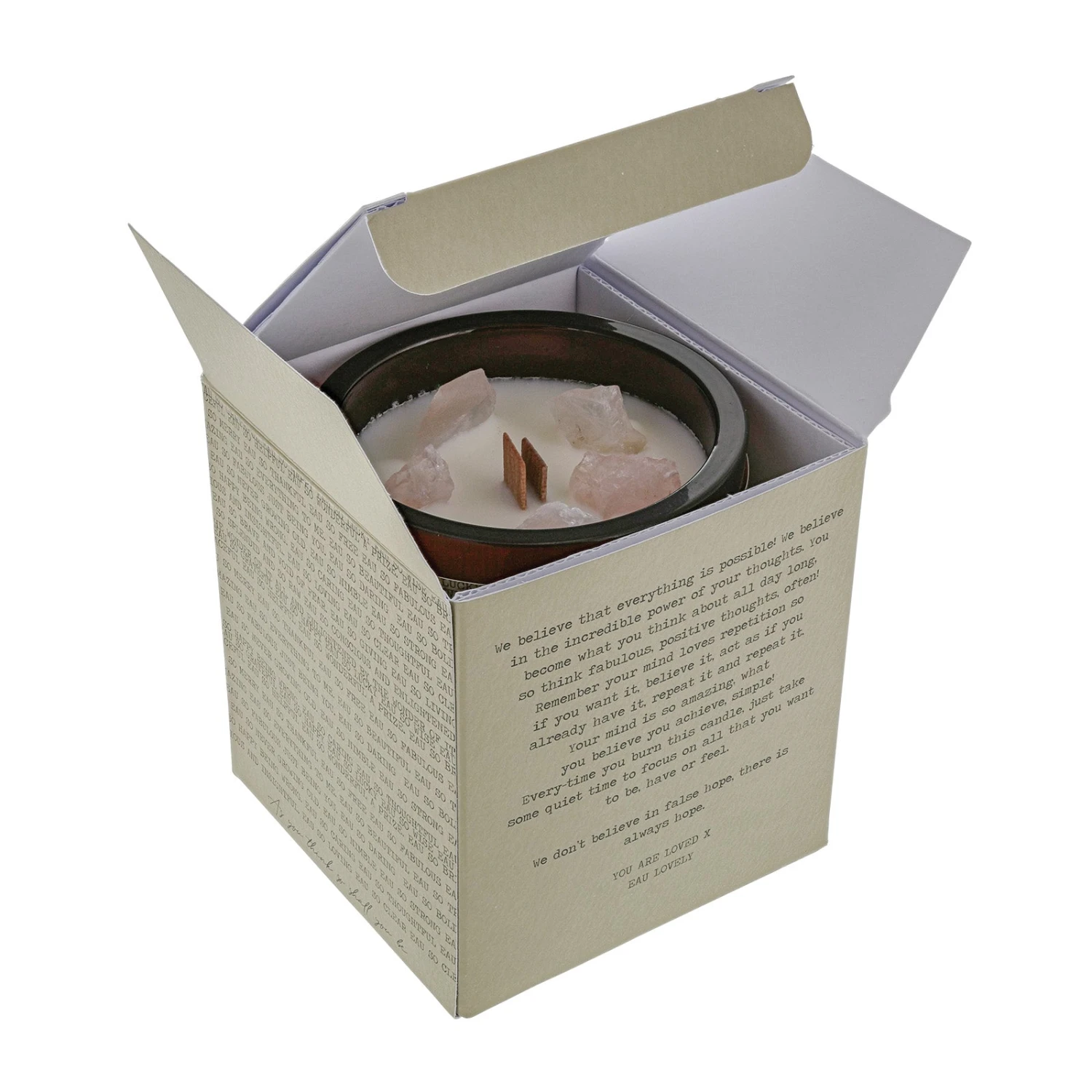 Eau Lovely Eau So Loved Rose Quartz Wood Wick Candle 6 Eau Lovely Eau So Loved Rose Quartz Wood Wick Candle - Image 6