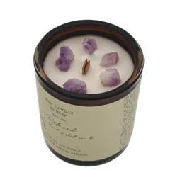 Eau Lovely Eau So Relaxed Amethyst Wood Wick Candle -Julian Charles EL REL AMBER 2