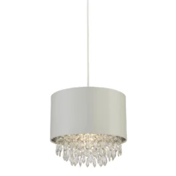 Easy Fit Silver Light Shade With Clear Beaded Drops