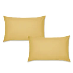 Catherine Lansfield Yellow Easy Iron Percale Housewife Pillowcase Pair
