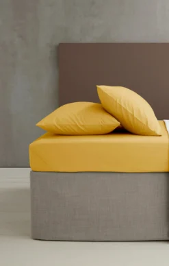 Catherine Lansfield Yellow Easy Iron Percale Extra Deep (35cm) Fitted Sheet -Julian Charles EasyIron IMAGE2