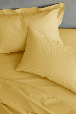 Catherine Lansfield Yellow Easy Iron Percale Extra Deep (35cm) Fitted Sheet -Julian Charles EasyIron IMAGE3