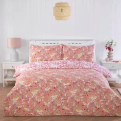 Wildflower Coral Reversible Super Soft Duvet Set -Julian Charles Edited JC Wildflower Coral FH1