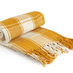 Ochre Frisco Recycled Cotton Throw -Julian Charles FRIxxxxOCH 1