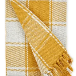 Ochre Frisco Recycled Cotton Throw -Julian Charles FRIxxxxOCH 5