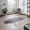 Faux Zebra Print Black/White Rug
