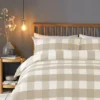 Gingham Natural Seersucker Duvet Set