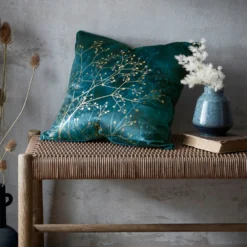 Clarissa Hulse Gypsophila French Navy Feather Filled Cushion (50cm X50cm) -Julian Charles Gypsophila Cushion French Navy Lifstyle