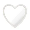 White Heart Wooden Framed Mirror 60cm
