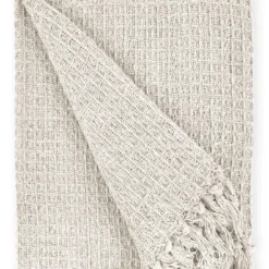 Ivory Honeycomb Recycled Cotton Throw -Julian Charles HONExxxxIVR3