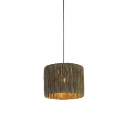 Dark Grey Raffia Light Shade (25cm)