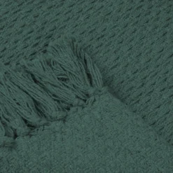 Hayden Green Cotton Throw (130cm X 180cm) -Julian Charles Hayden Throw Green 03