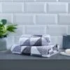 Hendra Monochrome Geometric 550gsm Cotton Towels