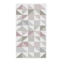 Hendra Pink/Grey Geometric 550gsm Cotton Towels -Julian Charles Hendra Towel Pink 01