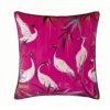 Sara Miller Heron Pink Velvet Feather Cushion (50cm X 50cm)