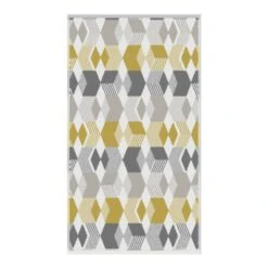 Hexagon Grey/Ochre Geometric 550gsm Cotton Towels -Julian Charles Hexagon Towel Ochre 01