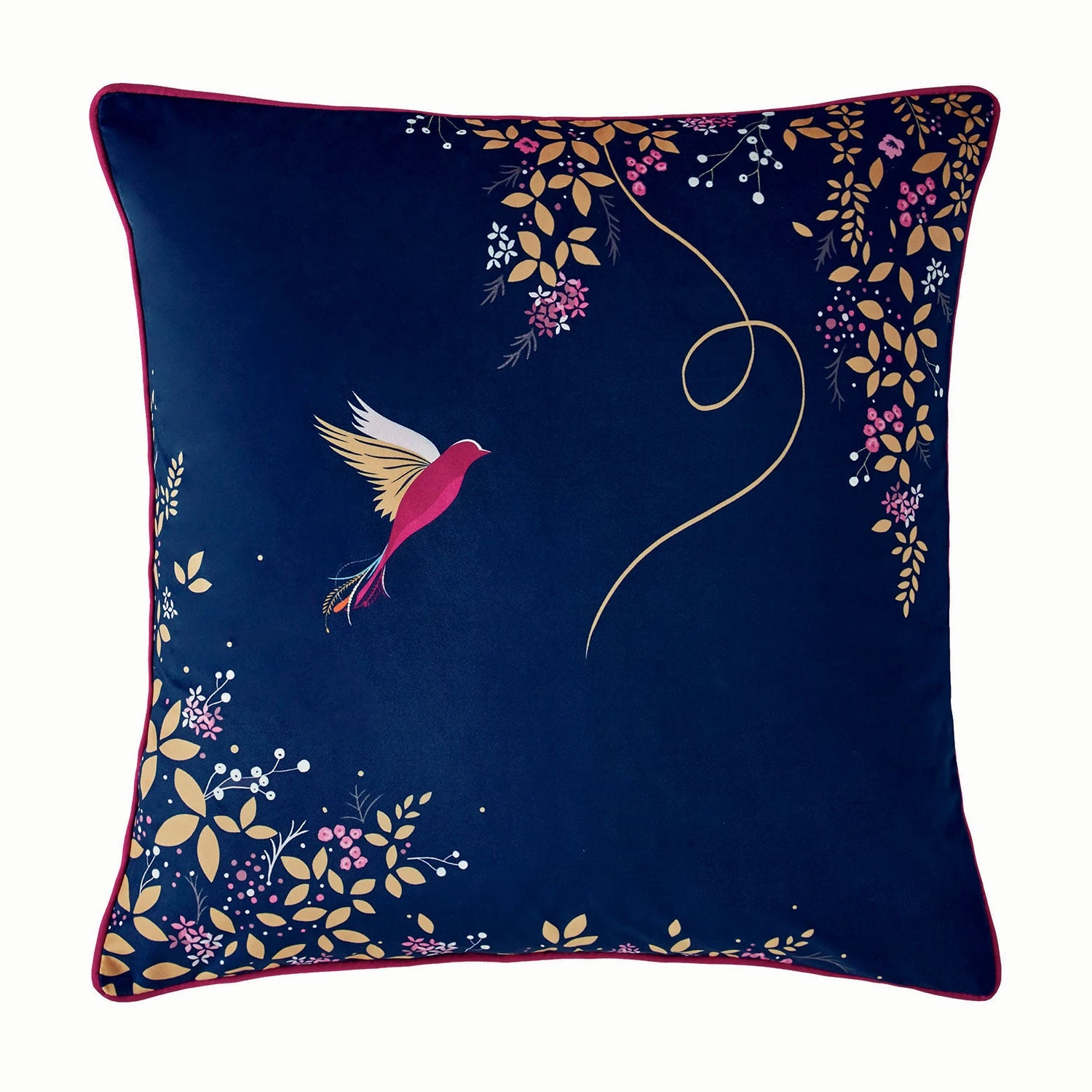 Sara Miller Hummingbird Navy Velvet Feather Cushion (50cm X 50cm) 1 Sara Miller Hummingbird Navy Velvet Feather Cushion (50cm X 50cm)