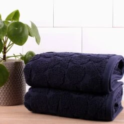 Ingo Navy 550gsm Cotton Towels