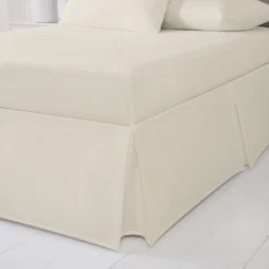 100% Cotton 180TC Cream Box Pleat Valance Sheet