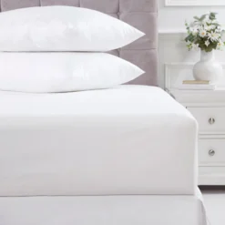 100% Cotton 180TC White Deep Fitted Sheet