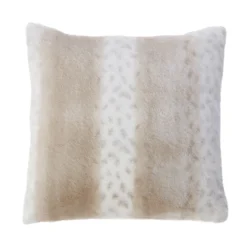 Denver Snow Leopard Faux Fur Cushion (43cm X 43cm)