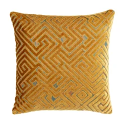 Barcelona Ochre Velvet Large Cushion (55cm X 55cm)