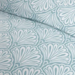 Art Deco Fan Duck Egg Super Soft Duvet Set -Julian Charles JC Deco Fan DE CU