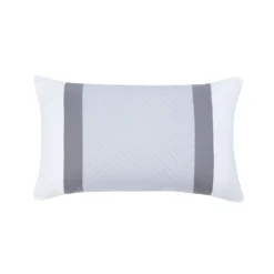Eton Grey Pinsonic Velvet Boudoir Cushion (30cm X 50cm)