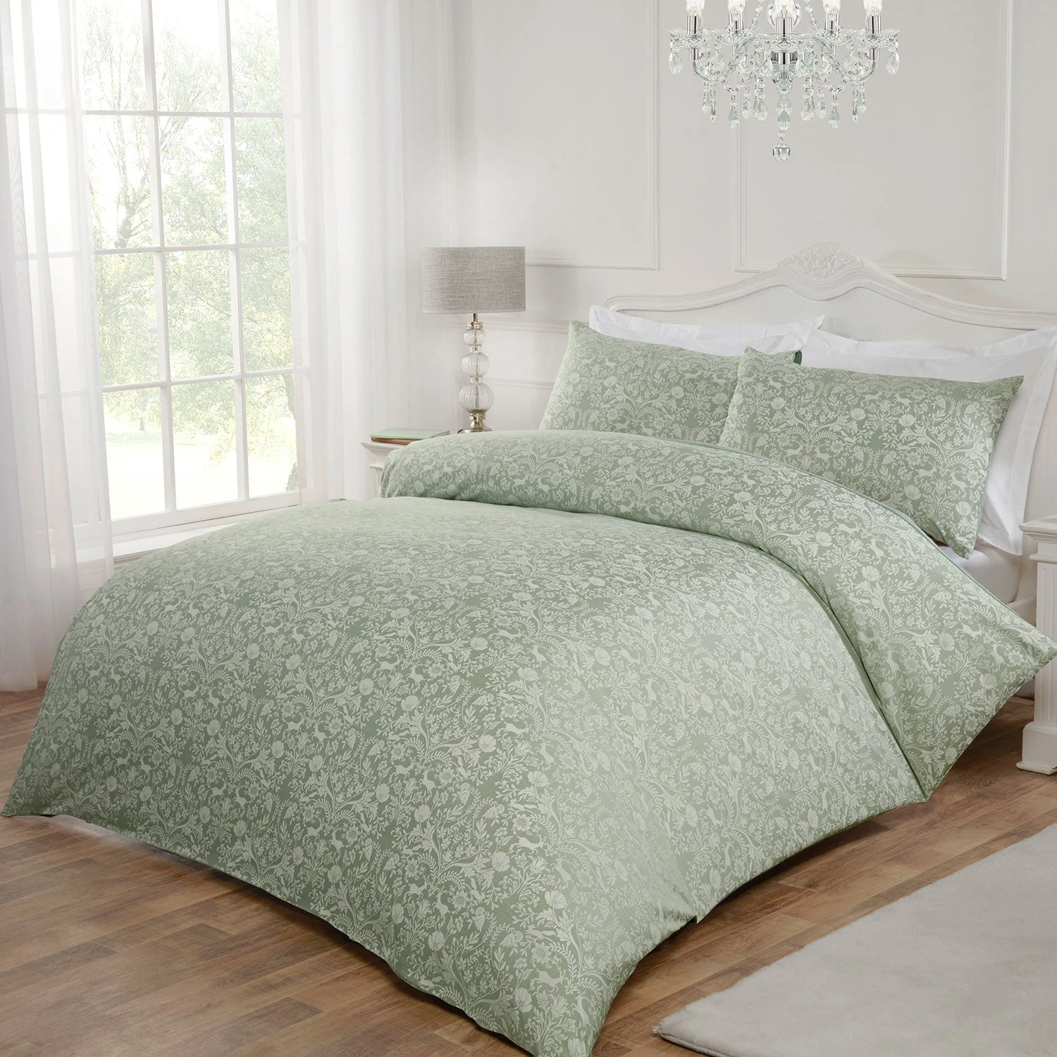 Enchanted Green Luxury Jacquard Duvet Set 3 Enchanted Green Luxury Jacquard Duvet Set - Image 3